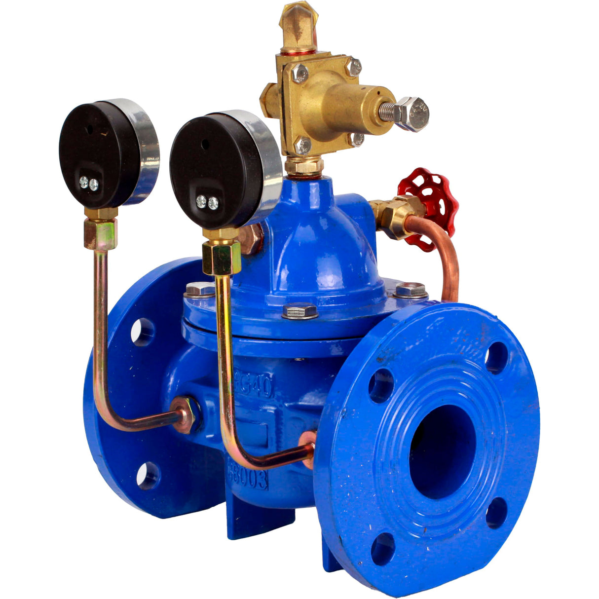 Régulateurs de pression différentielle avec commande pilote Elephant PVA1-1313RR-F, régulateurs à membrane, corps - fonte GGG40, disque - fonte GGG40, joint - caoutchouc naturel renforcé, raccord à bride