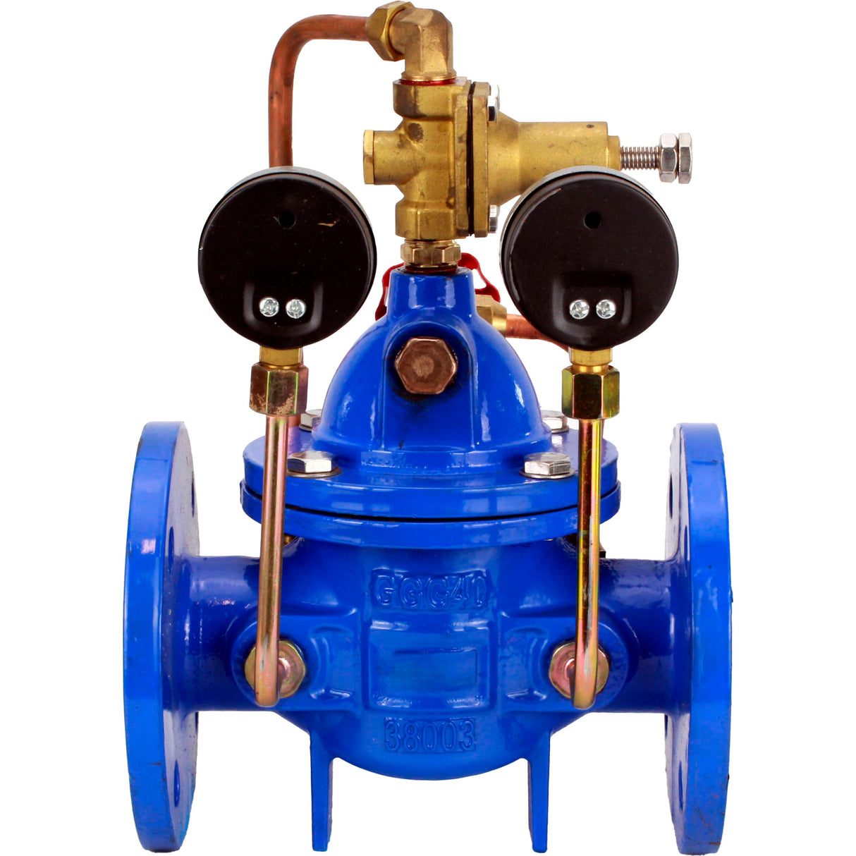 Régulateurs de pression différentielle avec commande pilote Elephant PVA1-1313RR-F, régulateurs à membrane, corps - fonte GGG40, disque - fonte GGG40, joint - caoutchouc naturel renforcé, raccord à bride