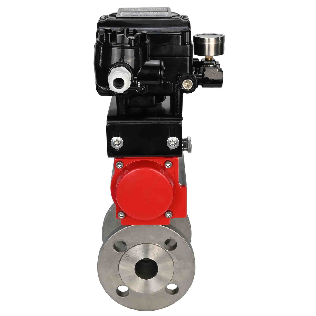 Válvula de bola de acero inoxidable Elephant kchfp-elephant-sa-yt1000rsi, material del cuerpo - acero inoxidable AISI 316, material de la bola - acero inoxidable AISI 316, junta - PTFE, actuador neumático operado