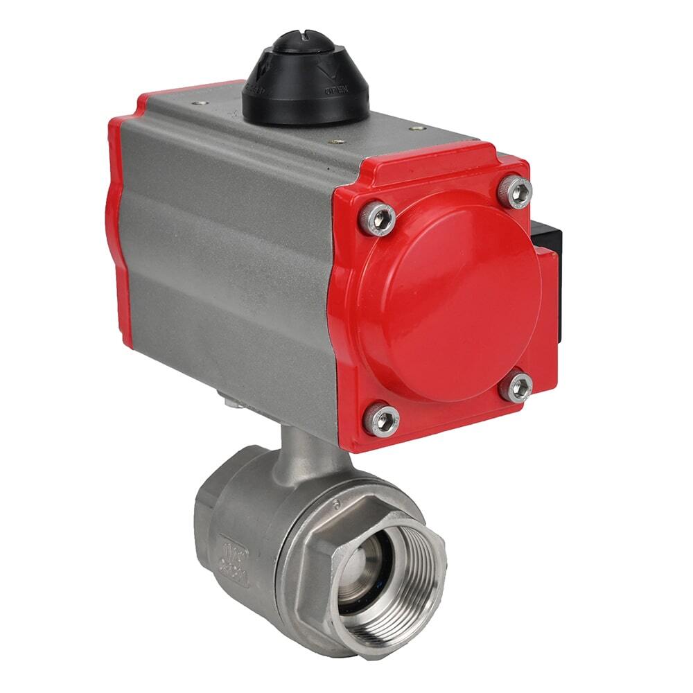 Válvula de bola de acero inoxidable Elephant kshmp316-elephant-da-4m310-110/220v, material del cuerpo - acero inoxidable AISI 316, material de la bola - acero inoxidable AISI 316, sello - PTFE, actuador neumático operado