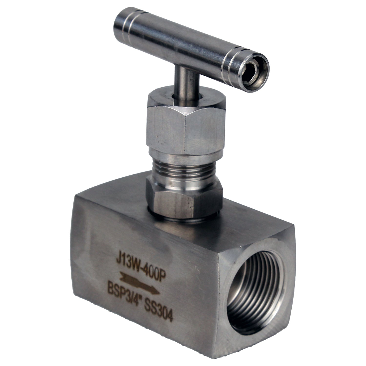 Elephant VN31M-T-Ht threaded needle valve, body - stainless steel 304, seal - metal, with T-handle