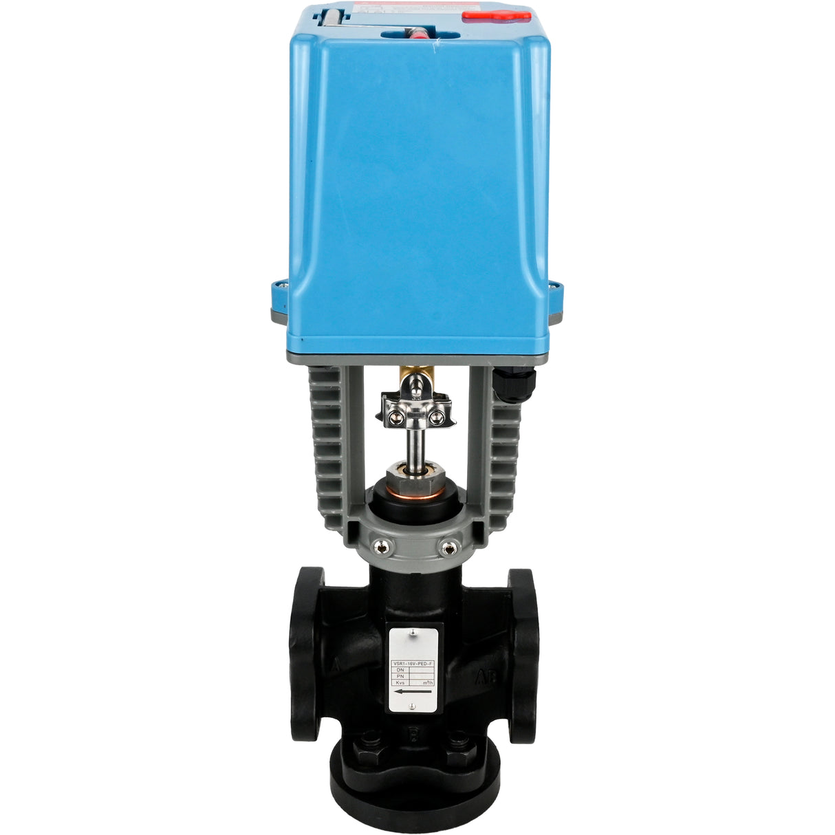 Two-way shut-off and regulating valve Elephant VSR1-13V-PED-F, body material - cast iron EN-JS1025, locking body material - stainless steel AISI 304, seal - Fluorocarbon (Viton, FPM), with electric drive XCK220-1500 AC220V