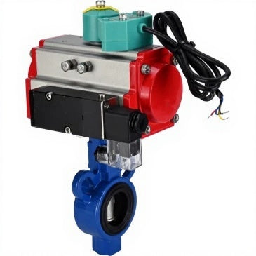 Water Butterfly valves Elephant WBV0232E-2W-Fb-H DN25-32 16 bar body - aluminum alloy, disc - 316L stainless steel, seal - EPDM, with PA-DA-XXX pneumatic actuator, 4M310-08 NAMUR 220V pneumatic distributor, and ALS200D magnetic switch