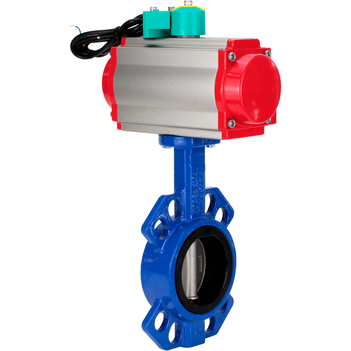 Water Butterfly Valve Elephant WBV1432N-2W-Fb-H DN40-300 16 bar body - GGG50 cast iron, disc - 316L stainless steel, seal - NBR, with pneumatic drive PA-DA-XXX and ALS200D magnetic switch