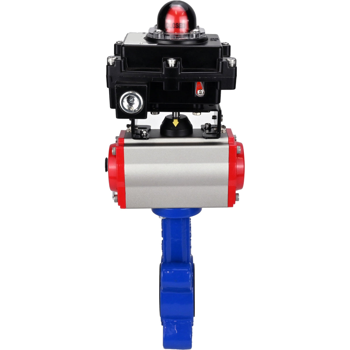 Vanne papillon d'eau Elephant WBV1616E-2W-Fb-H, matériau du corps - fonte QT450, matériau du disque - fonte QT450, joint - EPDM, actionneur pneumatique PA-SA avec ressorts de rappel, 4M310-08 24V, BKV APL-410N EX