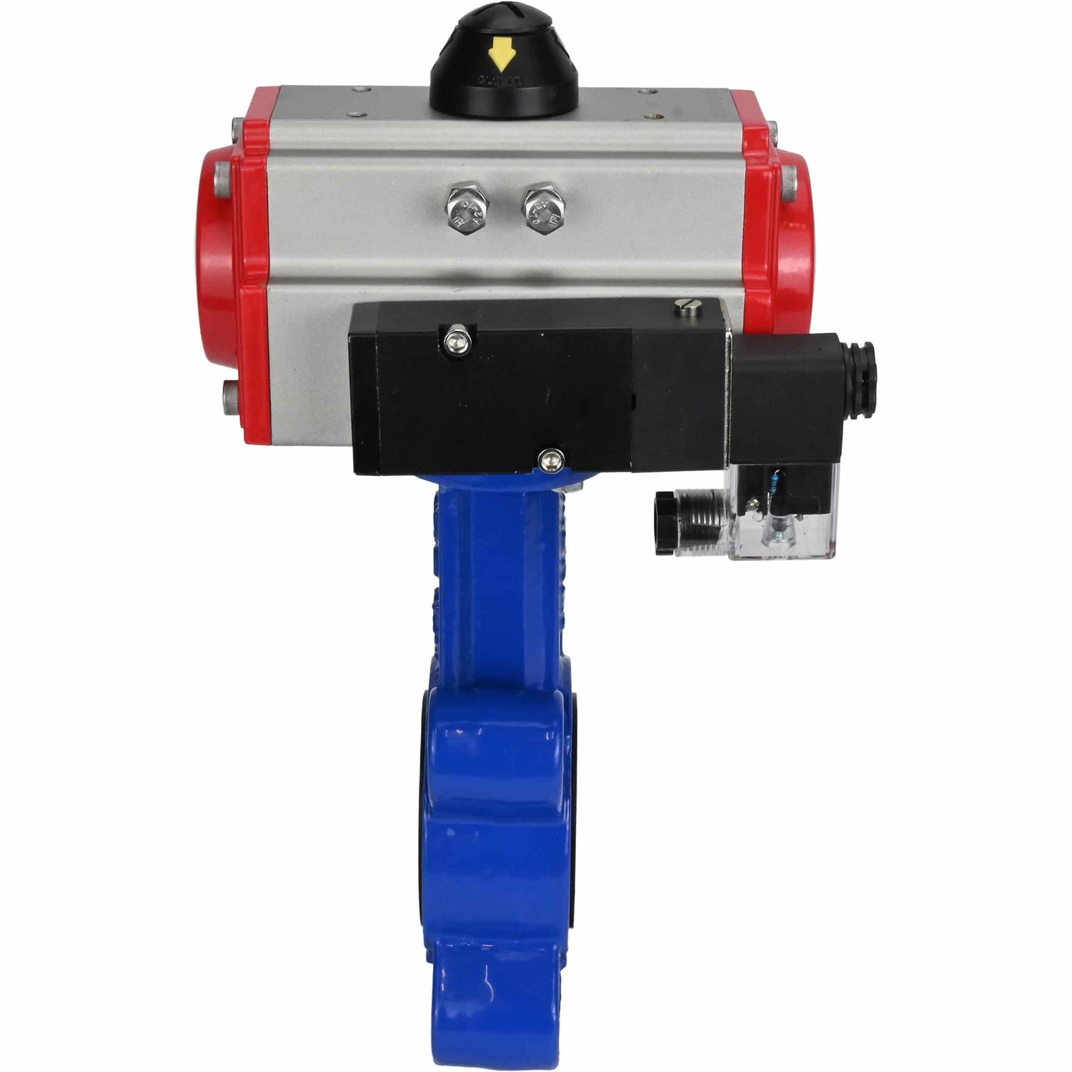 Vanne papillon d'eau Elephant WBV1616E-2W-Fb-H, matériau du corps - fonte QT450, matériau du disque - fonte QT450, joint - EPDM, avec actionneur pneumatique double action PA-DA, 4M310-08 24V