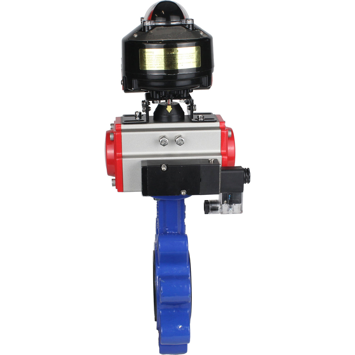 Vanne papillon d'eau Elephant WBV1616N-2W-Fb-H, matériau du corps - fonte QT450, matériau du disque - fonte QT450, joint - NBR, actionneur pneumatique PA-SA avec ressorts de rappel, 4M310-08 24V, BKV APL-510N EX