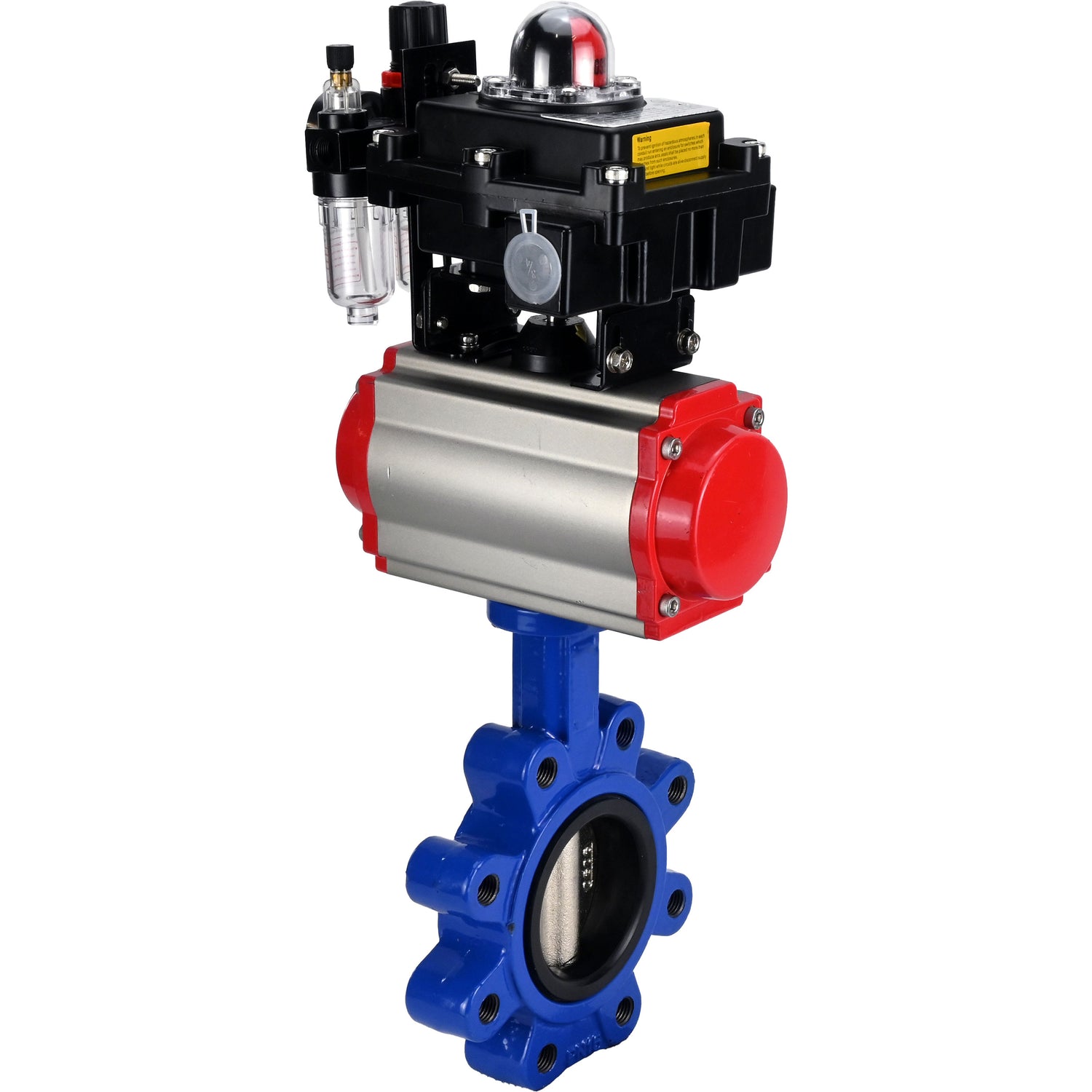 Vanne papillon d'eau Elephant WBV1616N-2W-Fb-H, matériau du corps - fonte QT450, matériau du disque - fonte QT450, joint - NBR, actionneur pneumatique PA-DA double action, 4M310-08 24V, BKV APL-410N EX BPV AFC2000