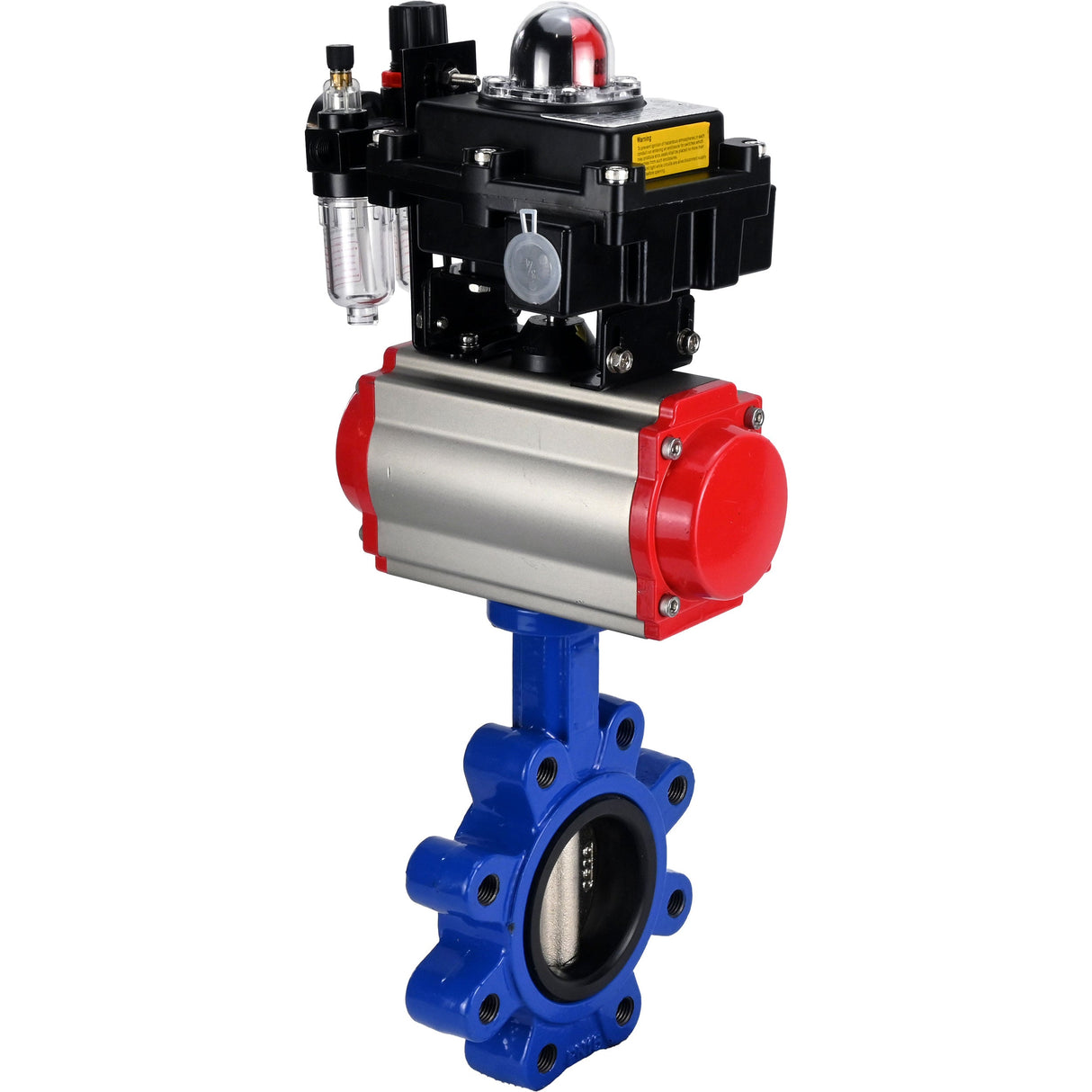 Vanne papillon d'eau Elephant WBV1616N-2W-Fb-H, matériau du corps - fonte QT450, matériau du disque - fonte QT450, joint - NBR, actionneur pneumatique PA-SA avec ressorts de rappel, 4M310-08 220V, BKV APL-410N EX BPV AFC2000