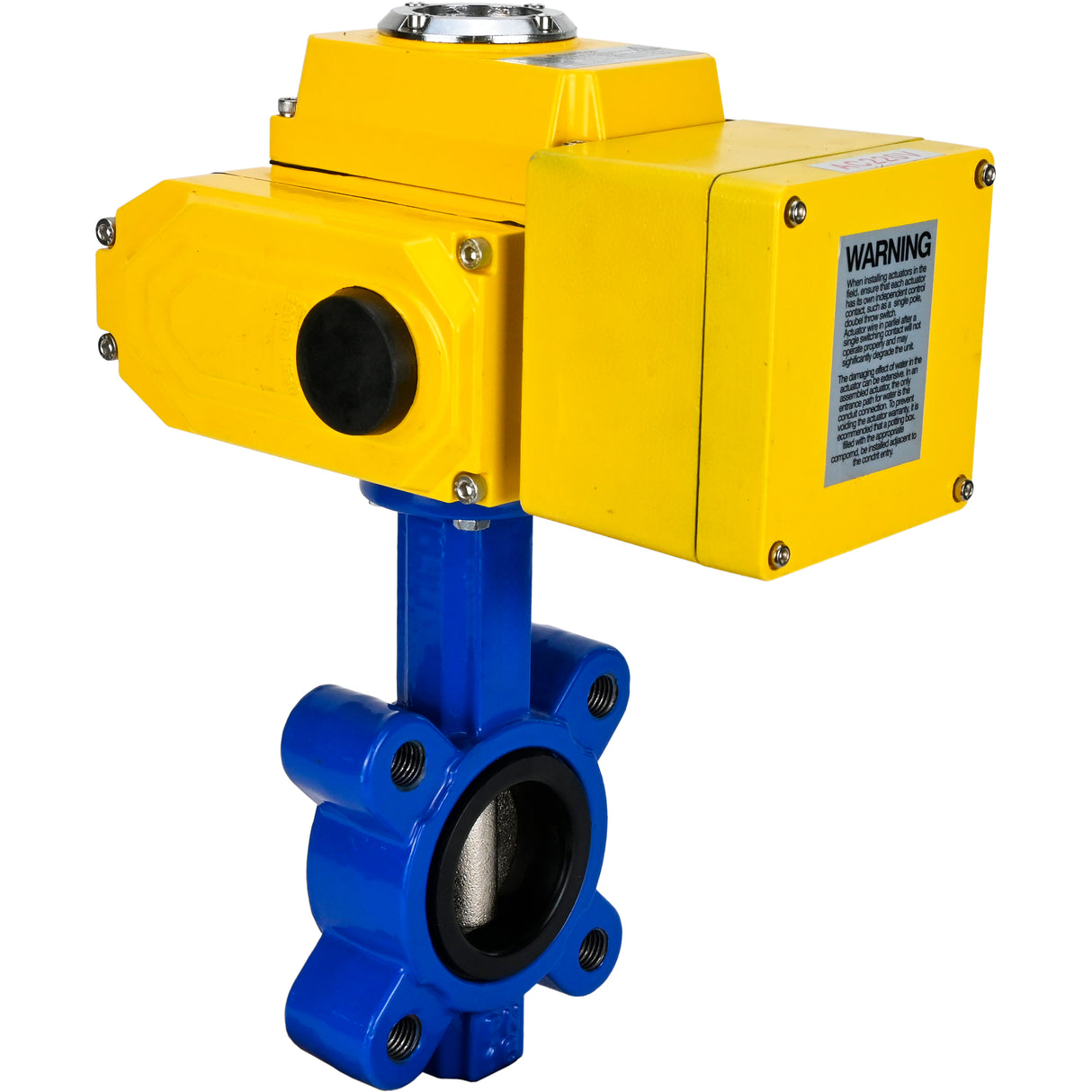 Vanne papillon d'eau Elephant WBV1616E-2W-Fb-H, matériau du corps - fonte QT450, matériau du disque - fonte QT450, joint - EPDM, actionneur électrique QT-N-EM-A1-220VAC-U1 220V