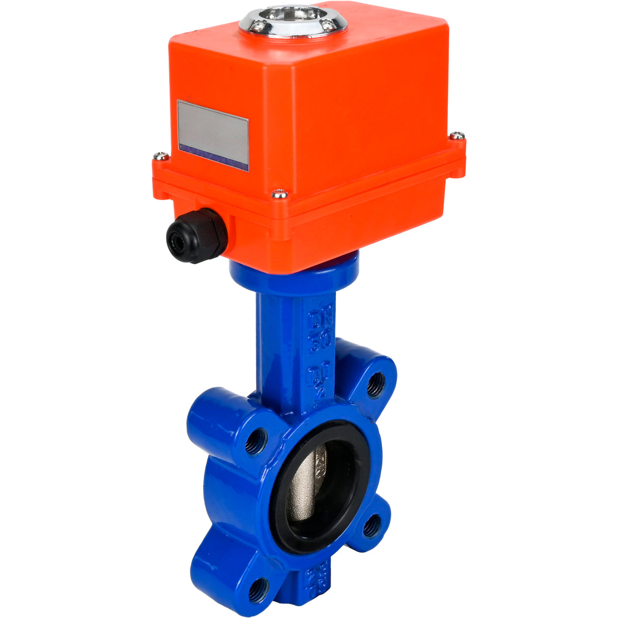 Vanne papillon d'eau Elephant WBV1616N-2W-Fb-H, matériau du corps - fonte QT450, matériau du disque - fonte QT450, joint - NBR, actionneur électrique QT-N-EM-O1-220VAC-U1 MINI 220V