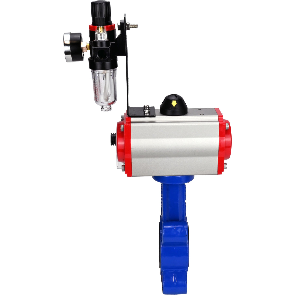 Vanne papillon d'eau Elephant WBV1631N-2W-Fb-H, matériau du corps - fonte QT450, matériau du disque - acier inoxydable AISI 304, joint - NBR, avec actionneur pneumatique double effet PA-DA, 4M310-08 24V, BPV AFC2000