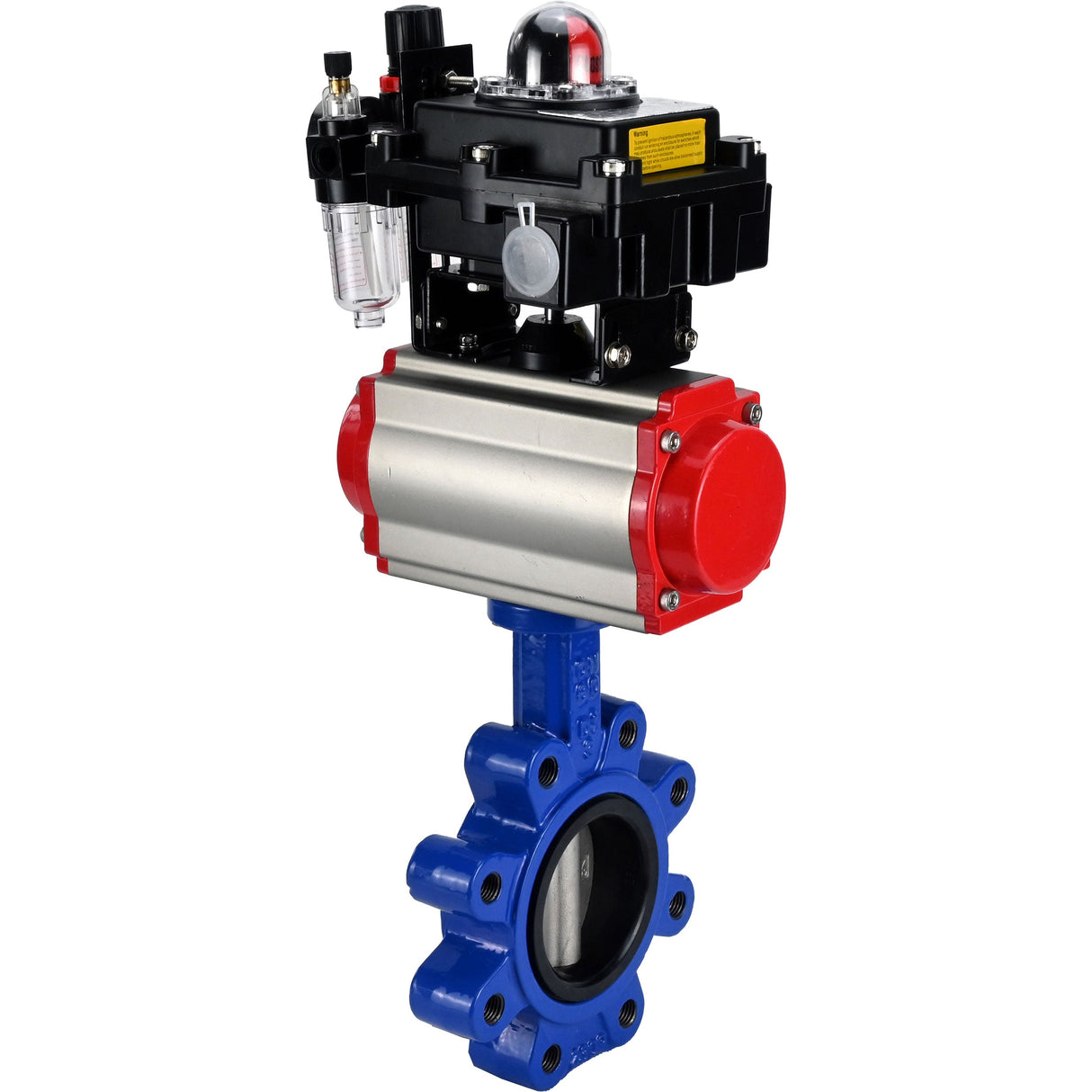 Vanne papillon d'eau Elephant WBV1631N-2W-Fb-H, matériau du corps - fonte QT450, matériau du disque - acier inoxydable AISI 304, joint - NBR, actionneur pneumatique PA-SA avec ressorts de rappel, 4M310-08 24V, BKV APL-410N EX BPV AFC2000