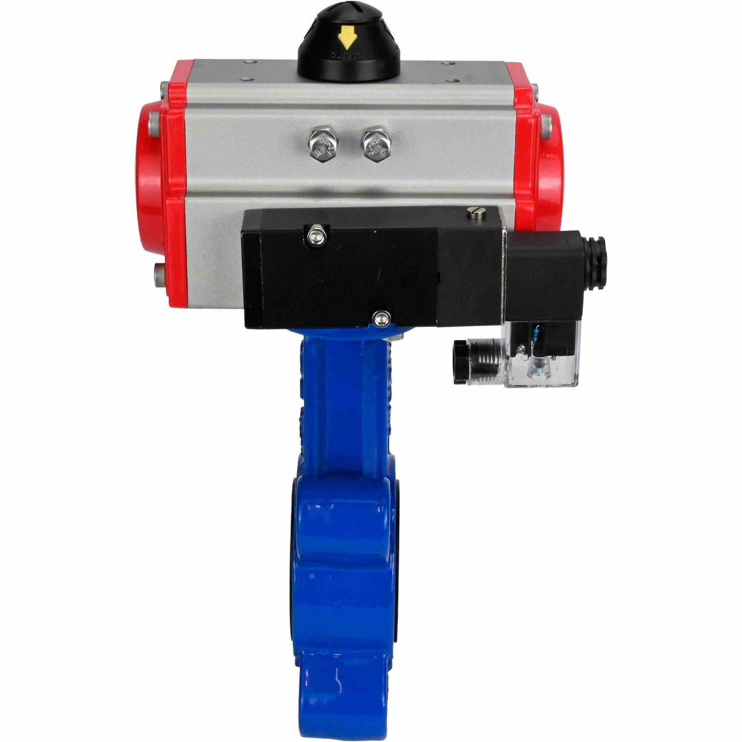 Vanne papillon d'eau Elephant WBV1631N-2W-Fb-H, matériau du corps - fonte QT450, matériau du disque - acier inoxydable AISI 304, joint - NBR, avec actionneur pneumatique double effet PA-DA, 4M310-08 24V