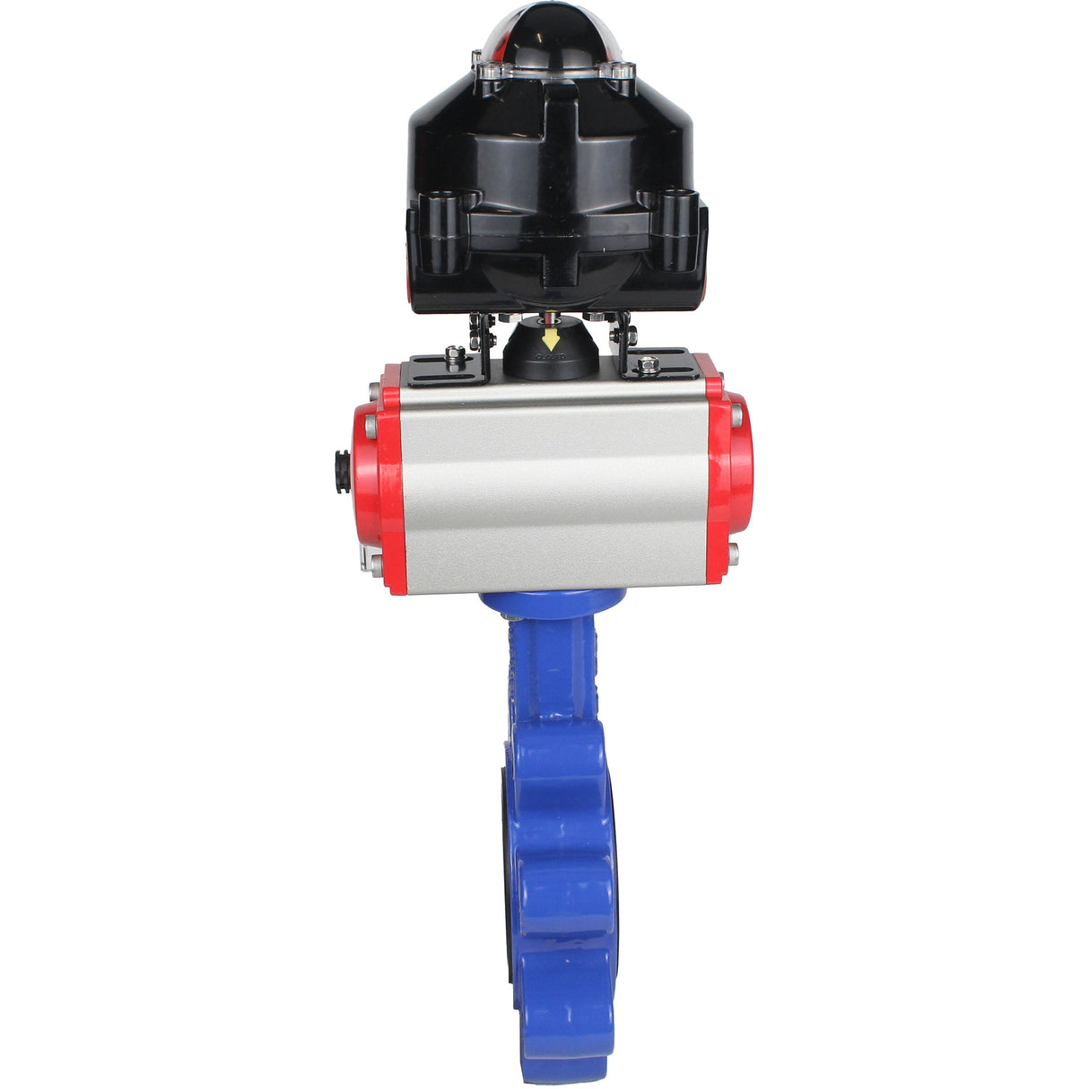 Vanne papillon d'eau Elephant WBV1631N-2W-Fb-H, matériau du corps - fonte QT450, matériau du disque - acier inoxydable AISI 304, joint - NBR, actionneur pneumatique PA-SA avec ressorts de rappel, 4M310-08 220V, BKV APL-510N EX