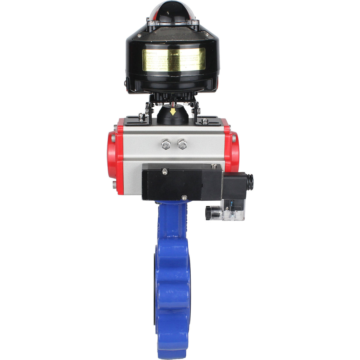 Vanne papillon d'eau Elephant WBV1631N-2W-Fb-H, matériau du corps - fonte QT450, matériau du disque - acier inoxydable AISI 304, joint - NBR, actionneur pneumatique PA-SA avec ressorts de rappel, 4M310-08 220V, BKV APL-510N EX