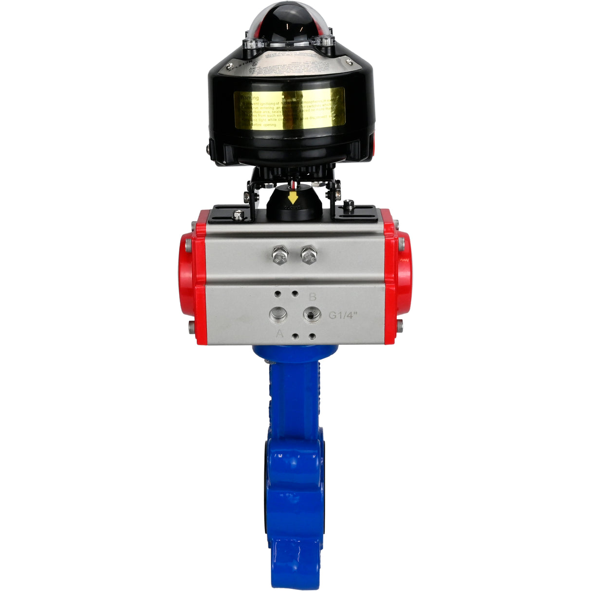 Vanne papillon d'eau Elephant WBV1631E-2W-Fb-H, matériau du corps - fonte QT450, matériau du disque - acier inoxydable AISI 304, joint - EPDM, actionneur pneumatique PA-SA avec ressorts de rappel, , BKV APL-510N EX