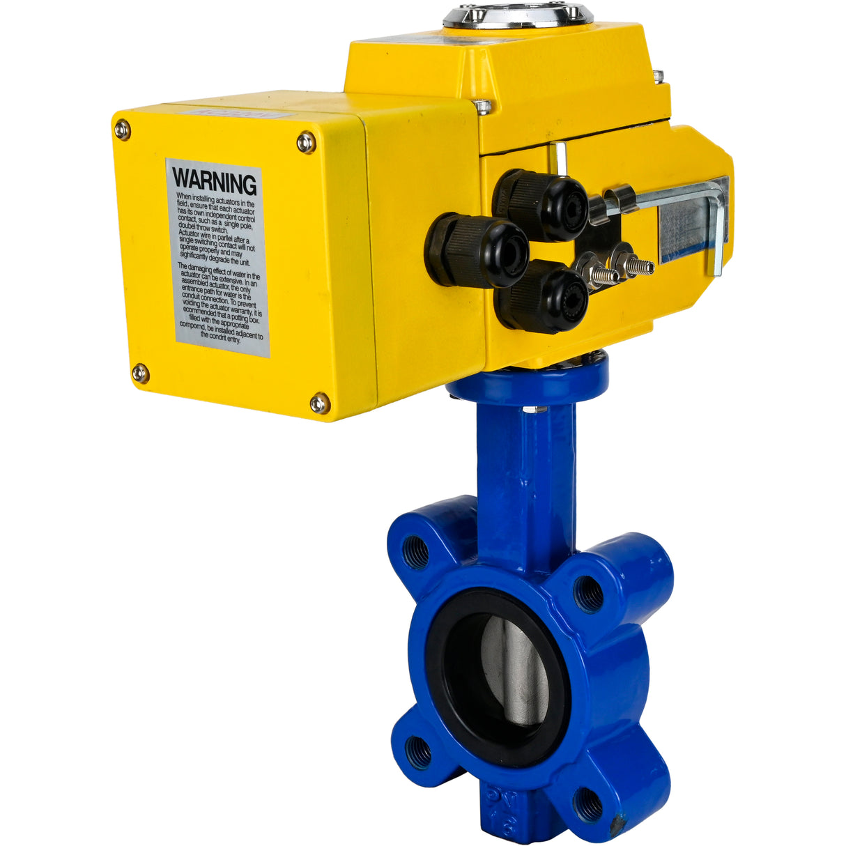 Vanne papillon d'eau Elephant WBV1631N-2W-Fb-H, matériau du corps - fonte QT450, matériau du disque - acier inoxydable AISI 304, joint - NBR, actionneur électrique QT-N-EM-A1-220VAC-U1 220V