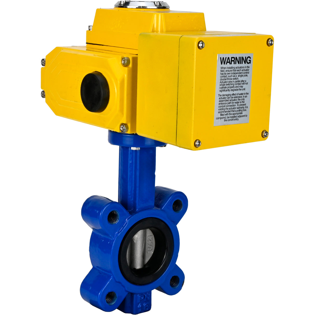 Vanne papillon d'eau Elephant WBV1631N-2W-Fb-H, matériau du corps - fonte QT450, matériau du disque - acier inoxydable AISI 304, joint - NBR, actionneur électrique QT-N-EM-A1-220VAC-U1 220V