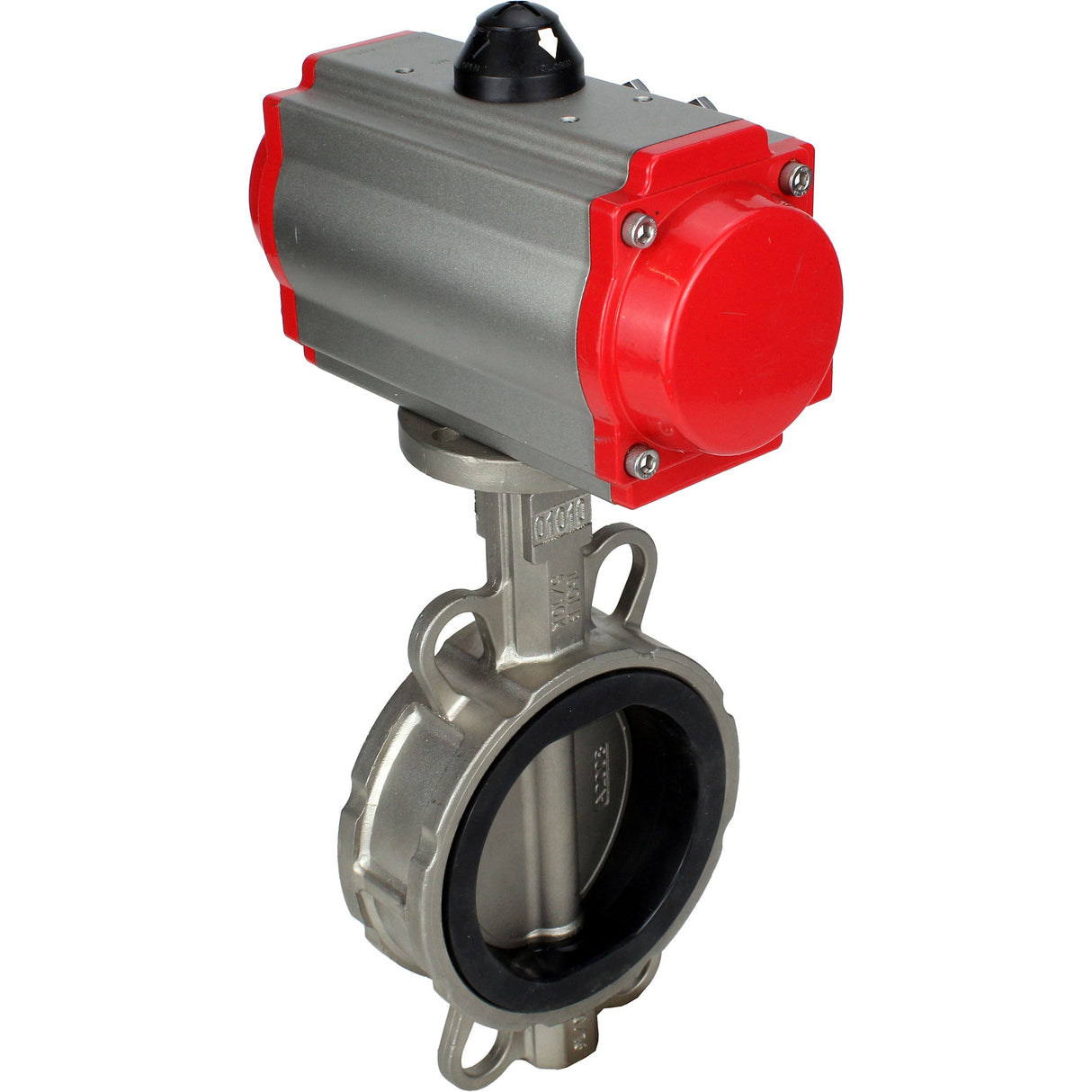 Vanne papillon d'eau Elephant WBV3131V-2W-Fb-H, matériau du corps - Acier inoxydable AISI 304, matériau du disque - Acier inoxydable AISI 304, joint - Viton, actionneur pneumatique PA-SA avec ressorts de rappel, 4M310-08 220V