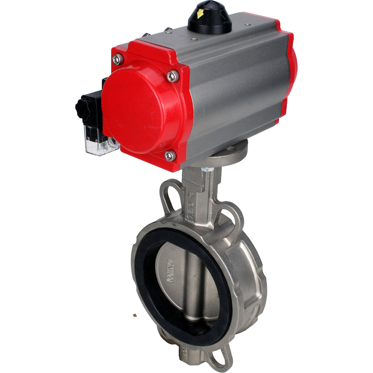 Vanne papillon d'eau Elephant WBV3131E-2W-Fb-H, matériau du corps - Acier inoxydable AISI 304, matériau du disque - Acier inoxydable AISI 304, joint - EPDM, actionneur pneumatique PA-SA avec ressorts de rappel, 4M310-08 24V