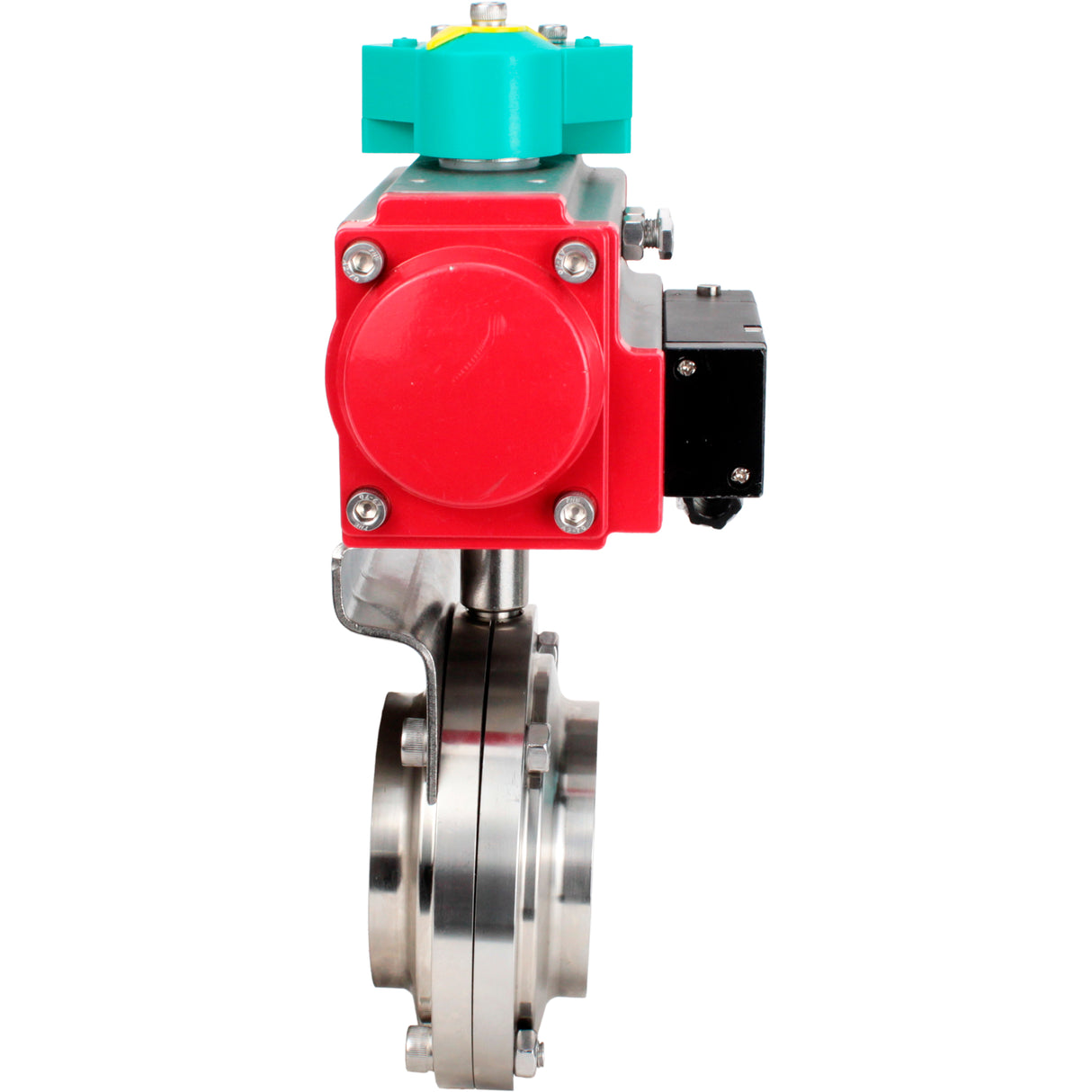 Disc rotary valves Elephant WBV3131E-2W-T-H DN15-100 10 bar threaded, food-grade stainless steel 304, seal - EPDM, with pneumatic actuator PA-DA-XXX, pneumatic distributor 4M310-08 NAMUR 24V and ALS200D magnetic switch