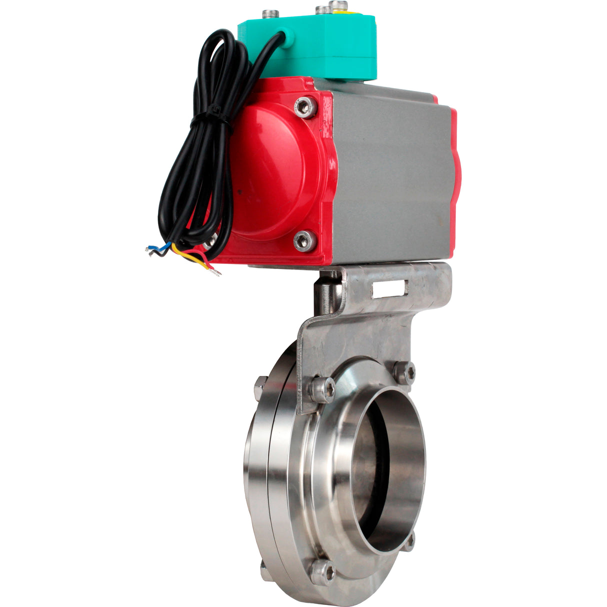 Disc rotary valves Elephant WBV3131E-2W-T-H DN15-100 10 bar threaded, food-grade stainless steel 304, seal - EPDM, with pneumatic drive PA-DA-XXX and ALS200D magnetic switch