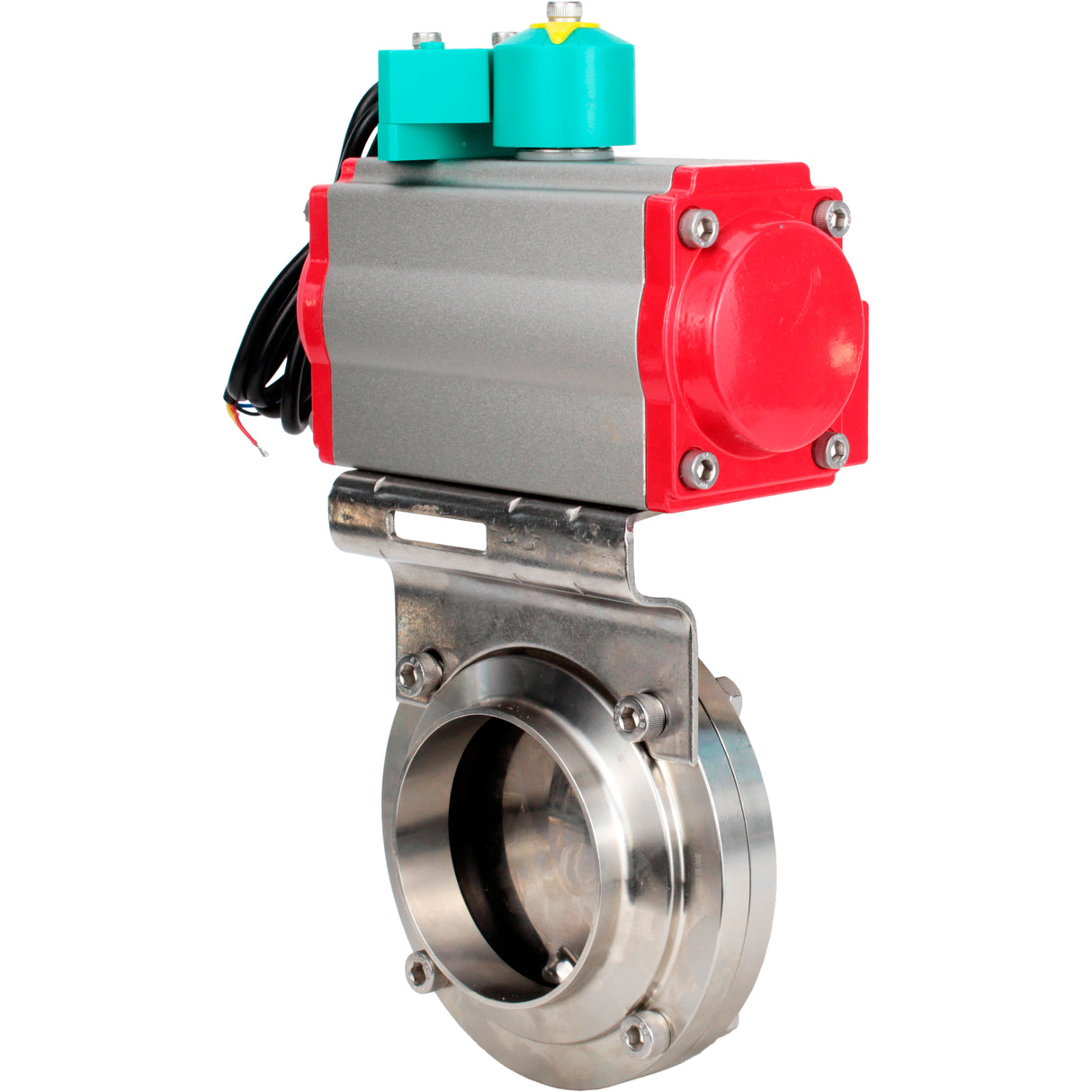 Disc rotary valves Elephant WBV3131E-2W-T-H DN15-100 10 bar threaded, food-grade stainless steel 304, seal - EPDM, with pneumatic drive PA-DA-XXX and ALS200D magnetic switch