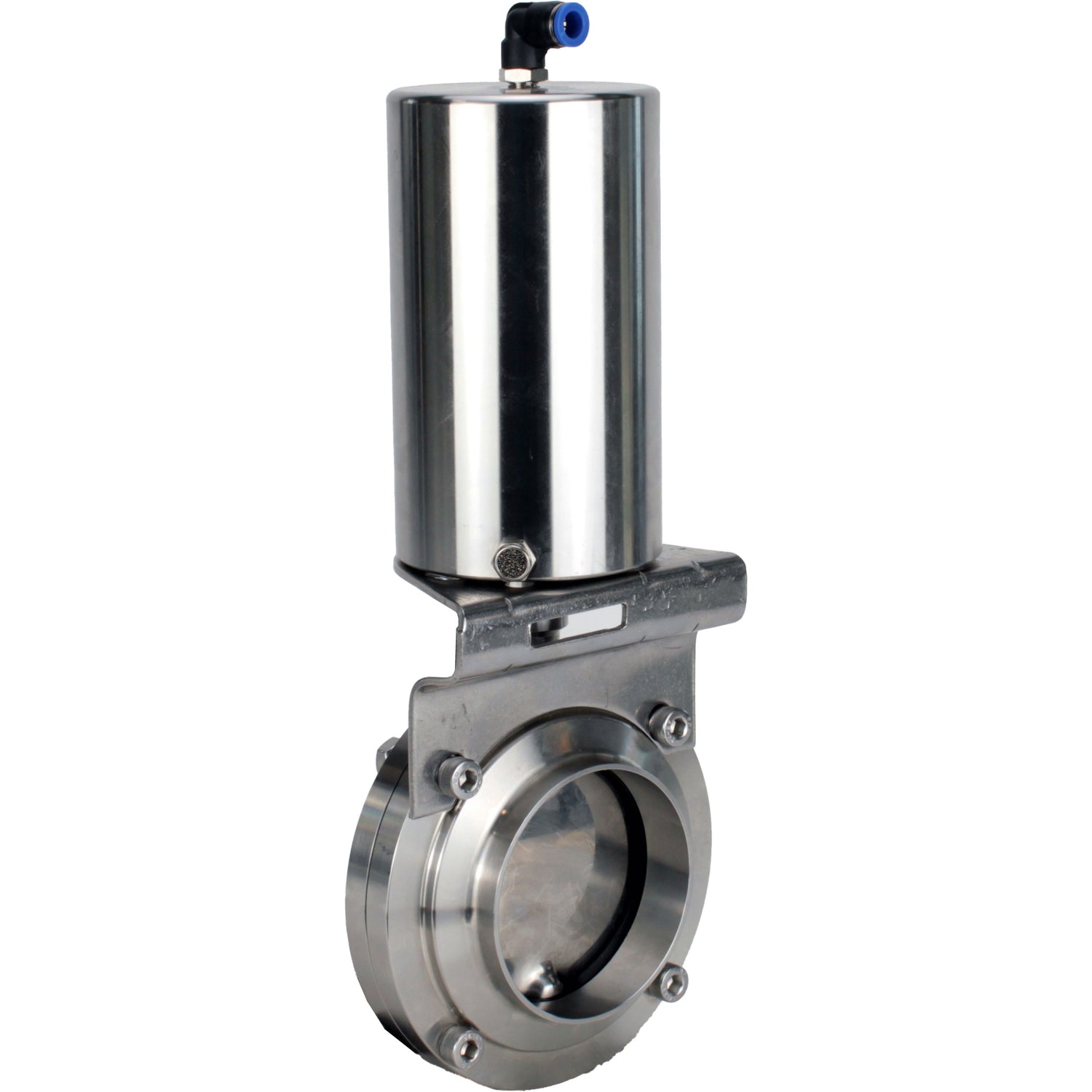 Water Butterfly valves Elephant WBV3131S-2W-W-H, body material - stainless steel AISI 304, seal - Silicon, with pneumatic actuator PA-SA-85