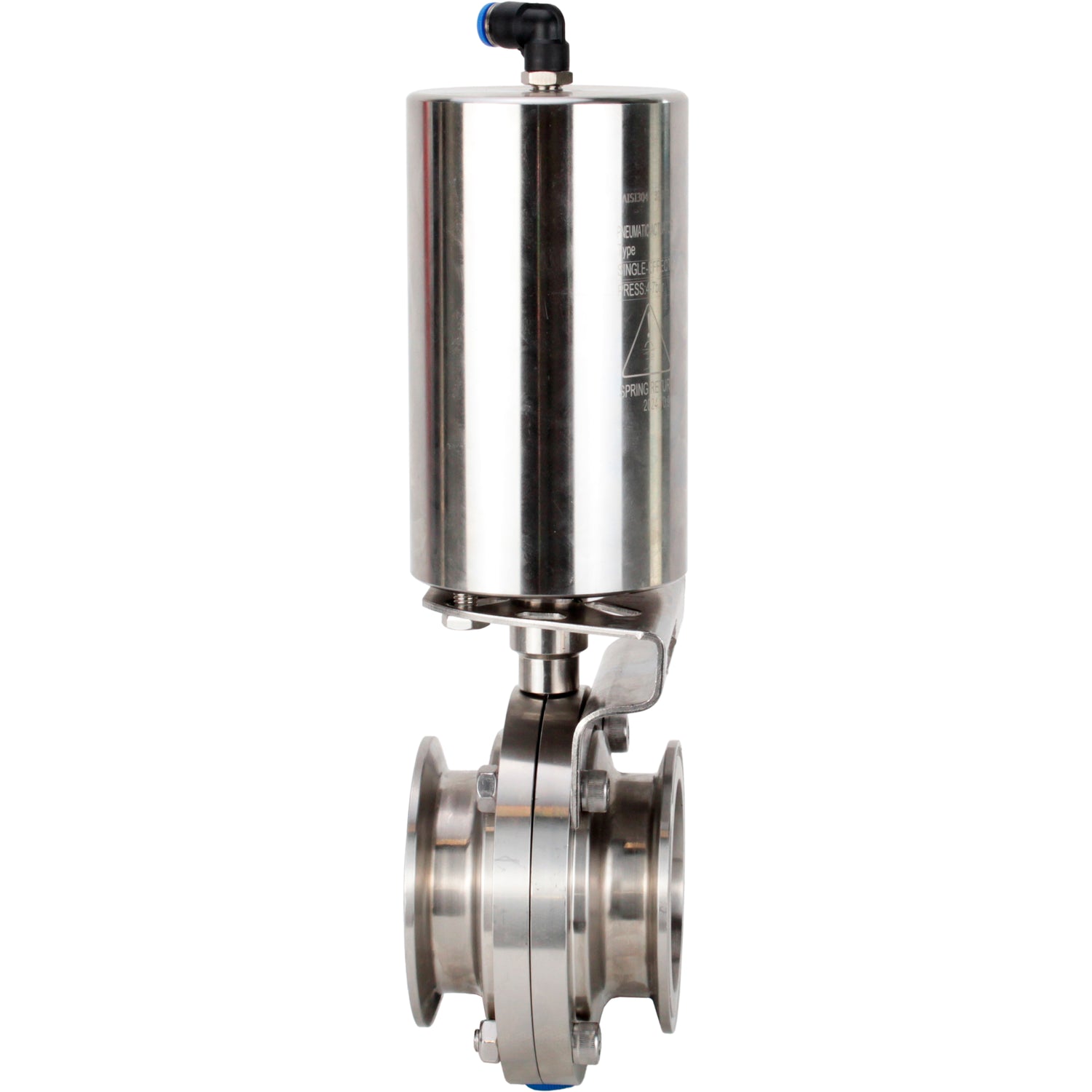 Water Butterfly valves Elephant WBV3131S-2W-C-H, body material - stainless steel AISI 304, seal - Silicon, with pneumatic actuator PA-SA-85