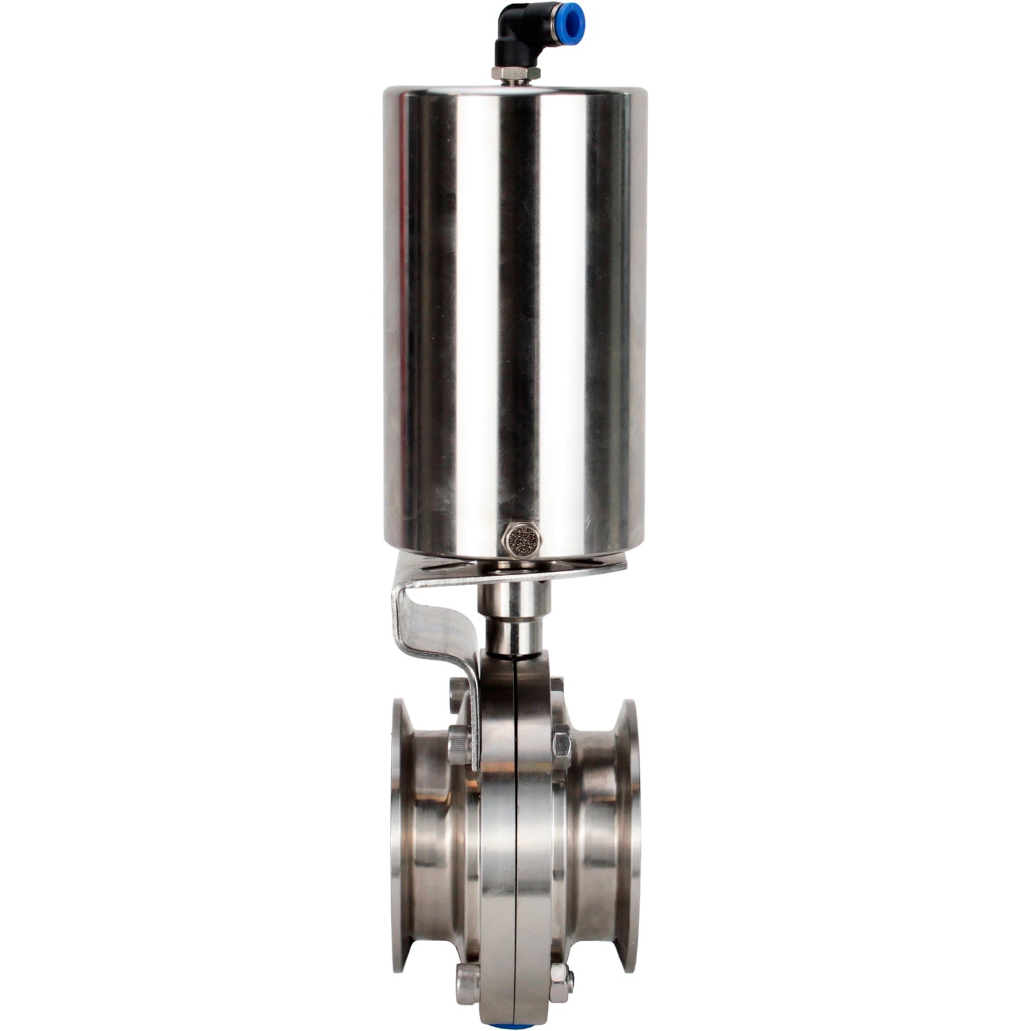 Water Butterfly valves Elephant WBV3131S-2W-C-H, body material - stainless steel AISI 304, seal - Silicon, with pneumatic actuator PA-SA-85