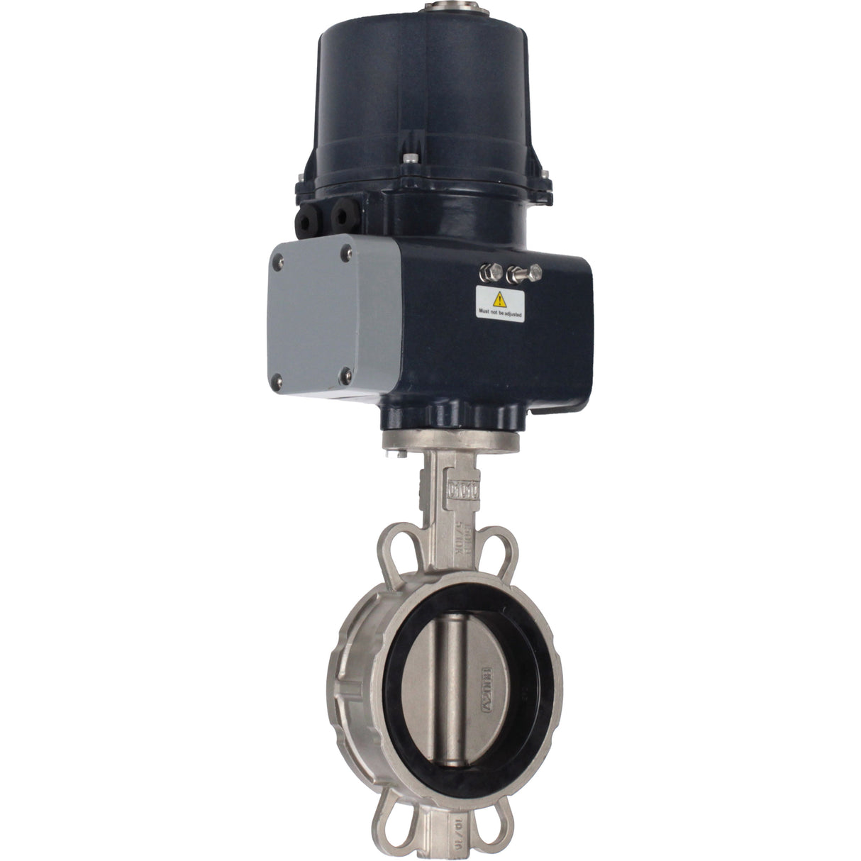 Butterfly valves Elephant WBV3232N-2W-Fb-H interflanged, body - stainless steel AISI 316L, disc - stainless steel 316L, seal - NBR, with electric quarter turn actuator Elephant QTSA-N-EM-O0-220VAC