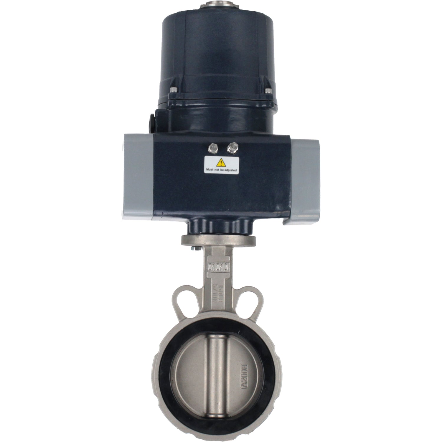 Butterfly valves Elephant WBV3232N-2W-Fb-H interflanged, body - stainless steel AISI 316L, disc - stainless steel 316L, seal - NBR, with electric quarter turn actuator Elephant QTSA-N-EM-O0-220VAC