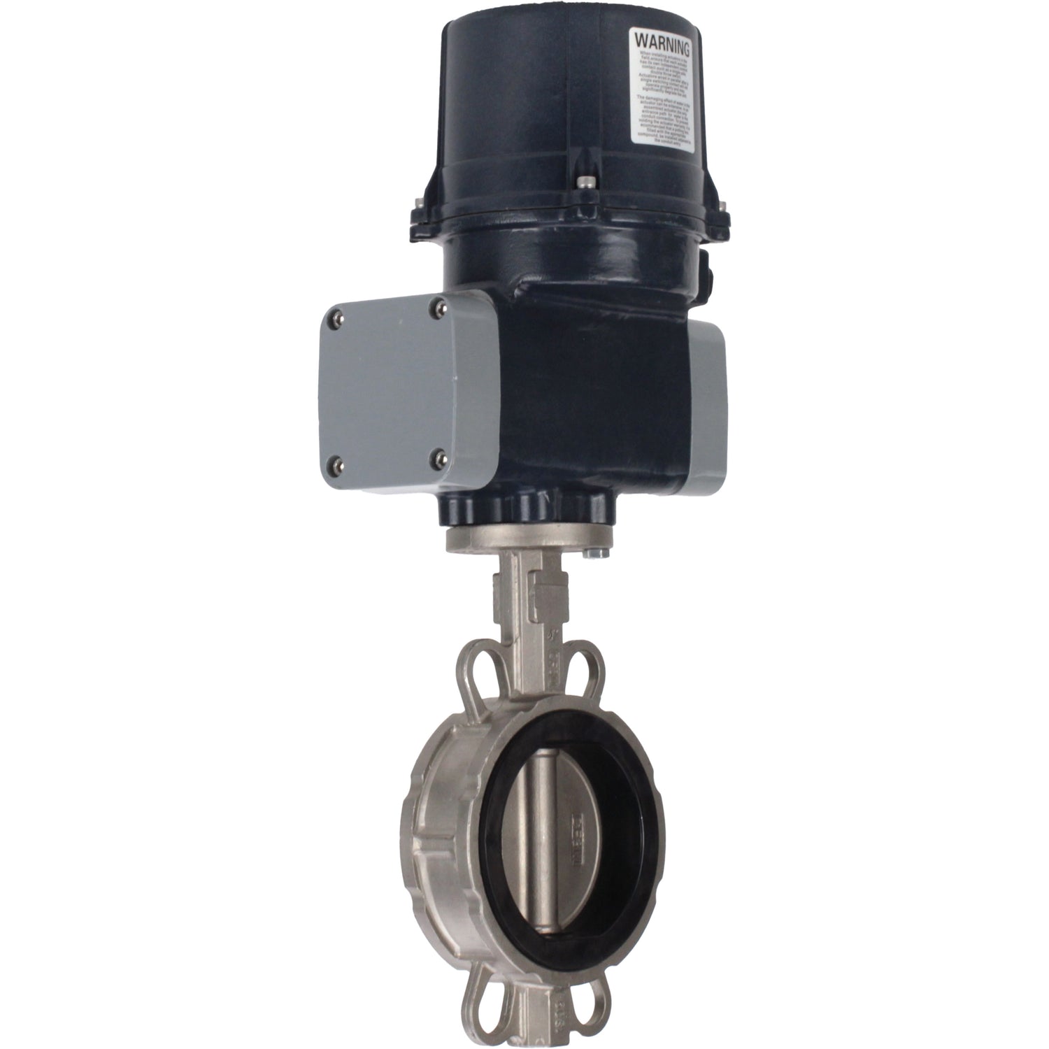 Butterfly valves Elephant WBV3232N-2W-Fb-H interflanged, body - stainless steel AISI 316L, disc - stainless steel 316L, seal - NBR, with electric quarter turn actuator Elephant QTSA-N-EM-O0-220VAC