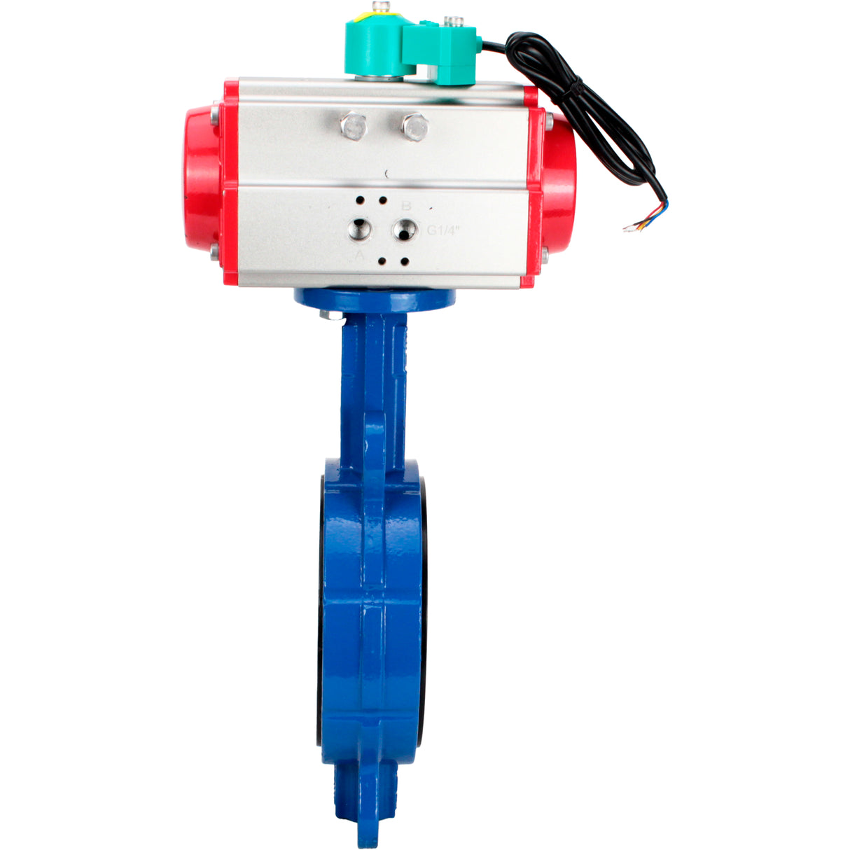 Water Butterfly Valve Elephant WBV3432V-2W-Fb-H DN50-300 16 bar case - 316L stainless steel, disc - 316L stainless steel, seal - Viton, with pneumatic drive PA-DA-XXX and ALS200D magnetic switch