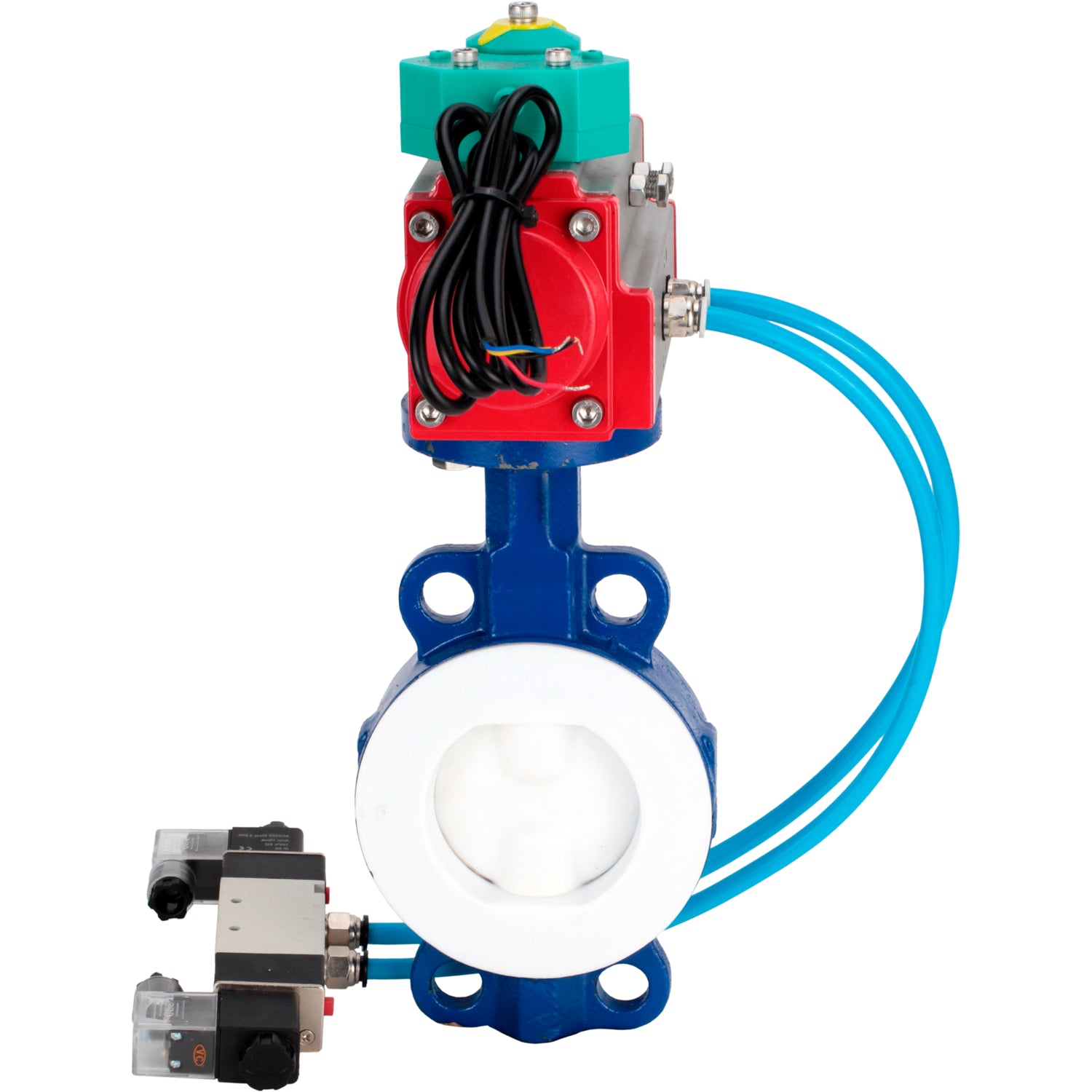 Disc rotary valves Elephant WBV3434Pf-2W-Fb-H DN50-300 16 bar body - WCB carbon steel, disc - WCB carbon steel, PTFE lined, seal - PTFE, with PA-DA-XXX, 4V320-10 220V и ALS200D