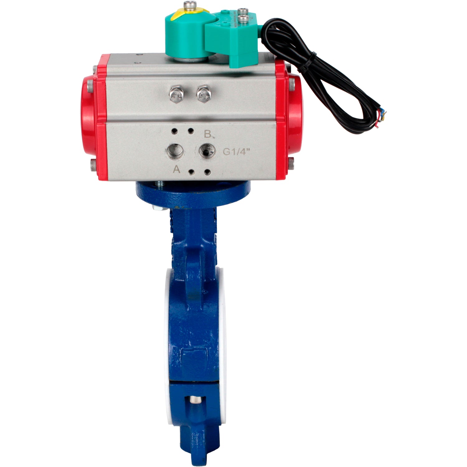 Disc rotary valves Elephant WBV3434Pf-2W-Fb-H DN50-300 16 bar body - WCB carbon steel, disc - WCB carbon steel, PTFE lined, seal - PTFE, with pneumatic drive PA-DA-XXX and ALS200D magnetic switch