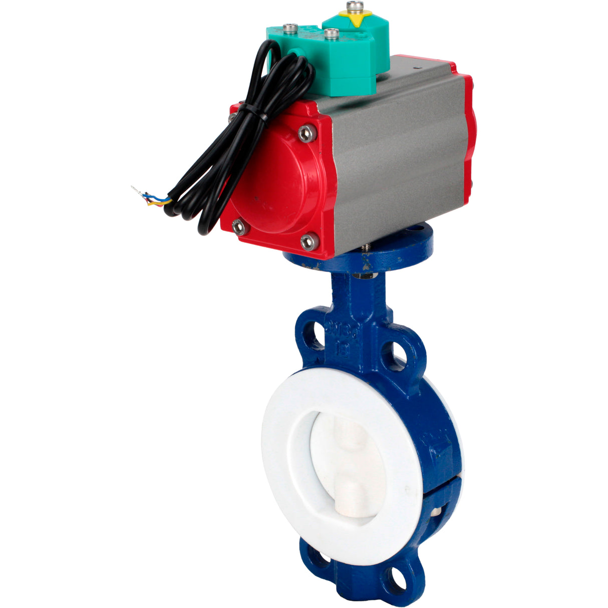 Disc rotary valves Elephant WBV3434Pf-2W-Fb-H DN50-300 16 bar body - WCB carbon steel, disc - WCB carbon steel, PTFE lined, seal - PTFE, with pneumatic drive PA-DA-XXX and ALS200D magnetic switch