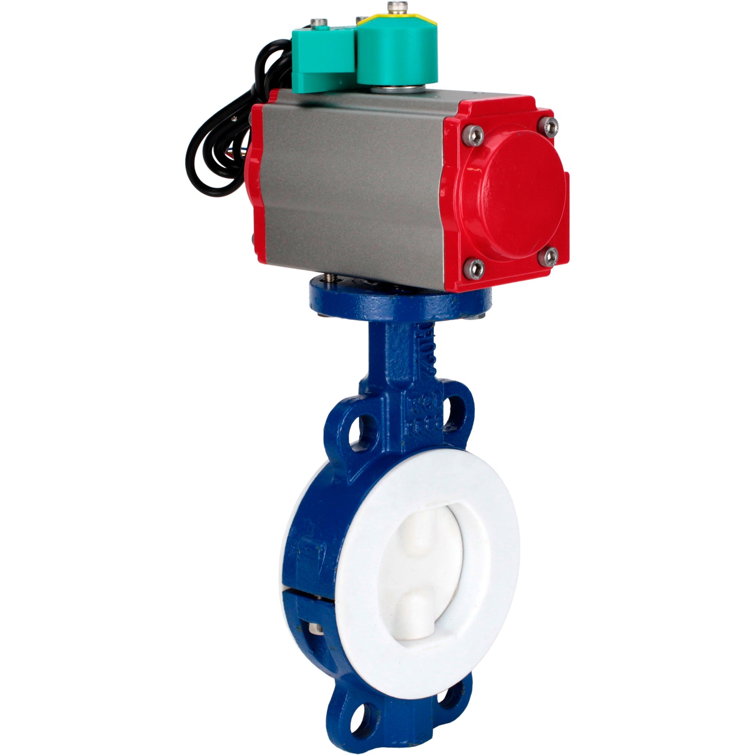 Disc rotary valves Elephant WBV3434Pf-2W-Fb-H DN50-300 16 bar body - WCB carbon steel, disc - WCB carbon steel, PTFE lined, seal - PTFE, with pneumatic drive PA-DA-XXX and ALS200D magnetic switch