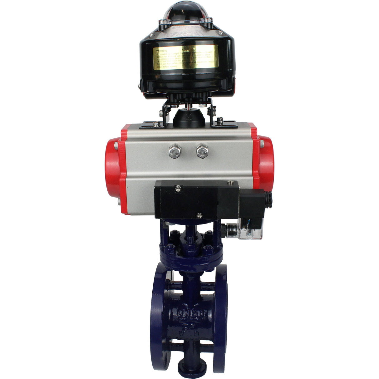 Vanne papillon d'eau Elephant WBV3EX-3431M-1W-F-ISO, matériau du corps - Acier au carbone, matériau du disque - Acier inoxydable AISI 304, joint - Métal, actionneur pneumatique PA-DA double action, 4M310-08 24V, BKV APL-510N EX