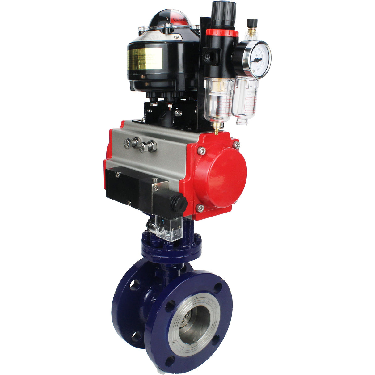 Vanne papillon d'eau Elephant WBV3EX-3432M-1W-F-ISO, matériau du corps - Acier au carbone, matériau du disque - Acier inoxydable AISI 316, joint - Métal, actionneur pneumatique PA-SA avec ressorts de rappel, 4M310-08 24V, BKV APL-510N EX, BPV AFC2000