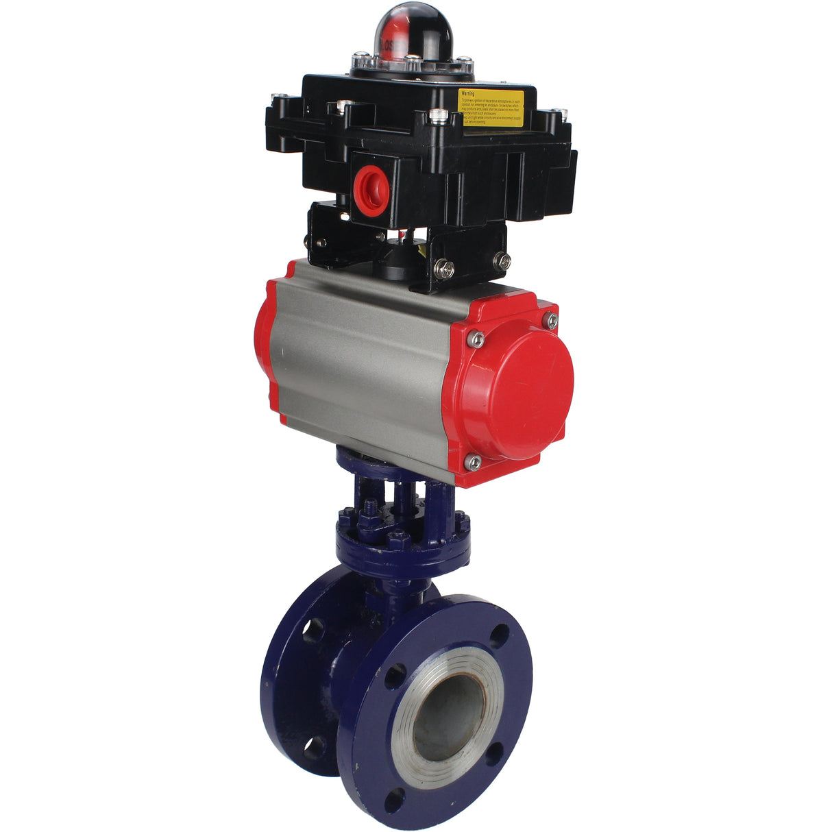 Vanne papillon d'eau Elephant WBV3EX-3431M-1W-F-ISO, matériau du corps - Acier au carbone, matériau du disque - Acier inoxydable AISI 304, joint - Métal, actionneur pneumatique PA-DA double action, BKV APL-410N EX