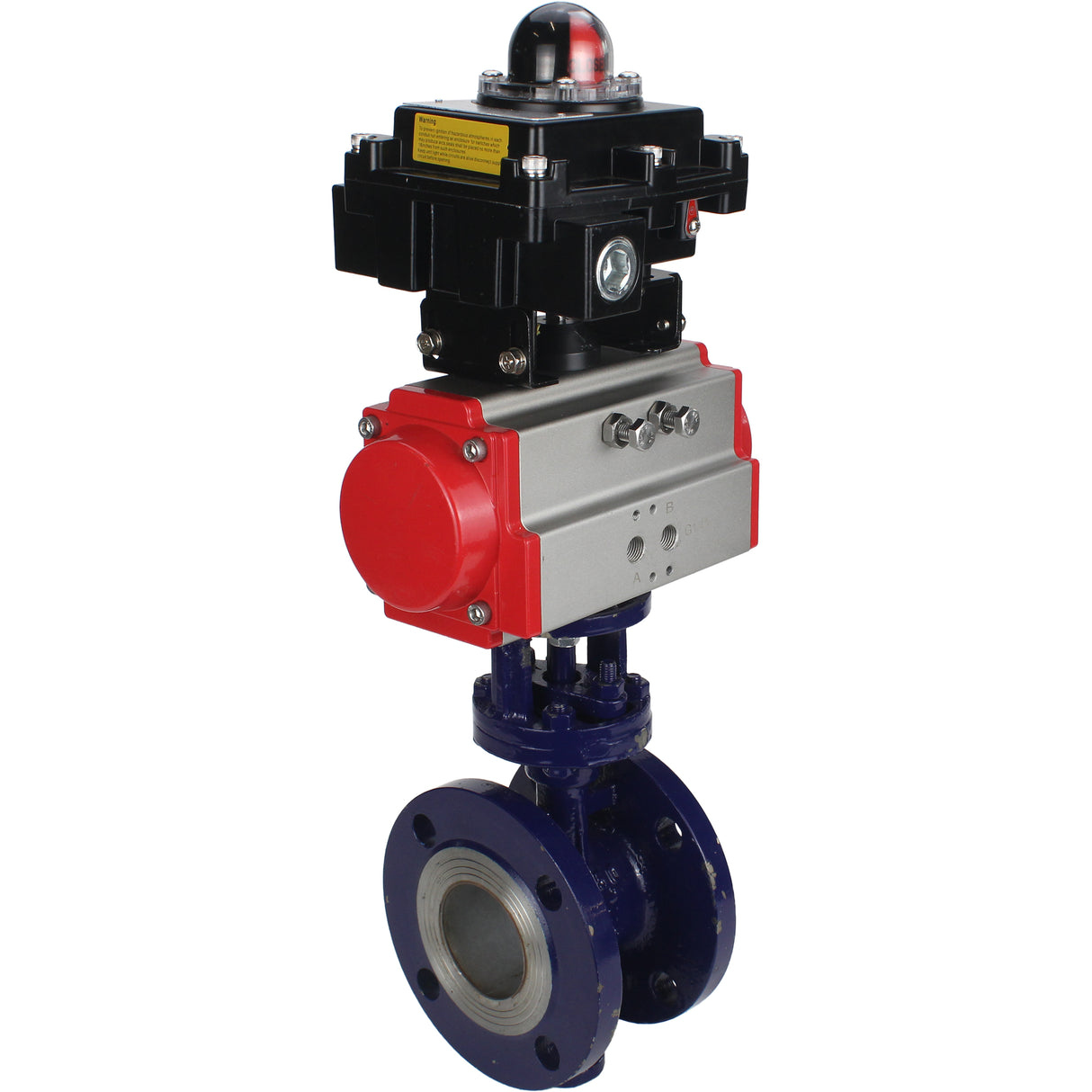 Vanne papillon d'eau Elephant WBV3EX-3431M-1W-F-ISO, matériau du corps - Acier au carbone, matériau du disque - Acier inoxydable AISI 304, joint - Métal, actionneur pneumatique PA-SA avec ressorts de rappel, , BKV APL-410N EX