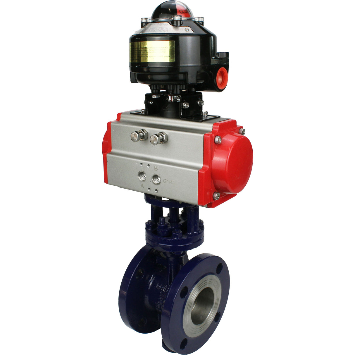 Vanne papillon d'eau Elephant WBV3EX-3432M-1W-F-ISO, matériau du corps - Acier au carbone, matériau du disque - Acier inoxydable AISI 316, joint - Métal, actionneur pneumatique PA-SA avec ressorts de rappel, , BKV APL-510N EX