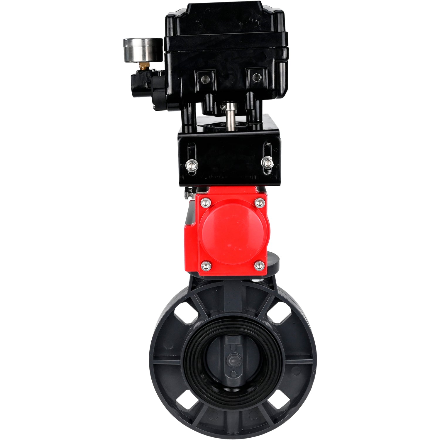 Butterfly valves Elephant WBV4242E-2W-Fb-ISO, body material - UPVC, disc material - UPVC, seal - EPDM, with pneumatic actuator double action PA-DA and electro-pneumatic rotary positioner YT-1000RSN without feedback