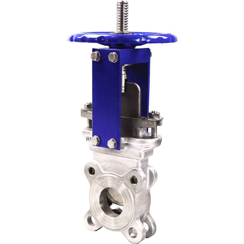 Válvula de cuchilla Elephant SS316-SS316-METAL-1W-W, material del cuerpo - acero inoxidable AISI 316, material de la cuchilla - acero inoxidable AISI 316, sello - METAL, operada por volante