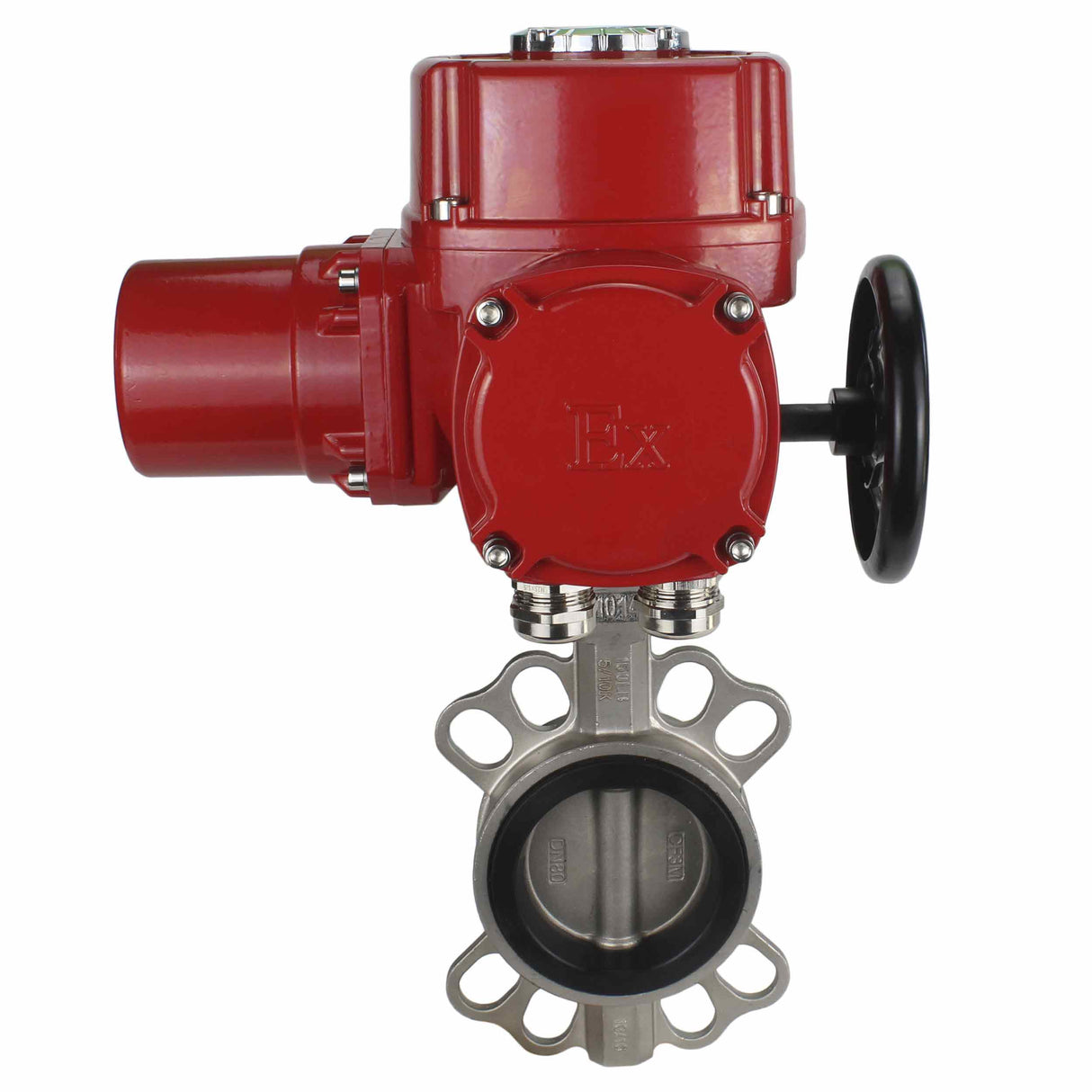 Válvula de mariposa de agua Elephant 316l-316l-epdm-elephant-qt-wm-ex-380v, material del cuerpo - acero inoxidable AISI 316L, material del disco - acero inoxidable AISI 316L, sello - EPDM, actuador eléctrico operado