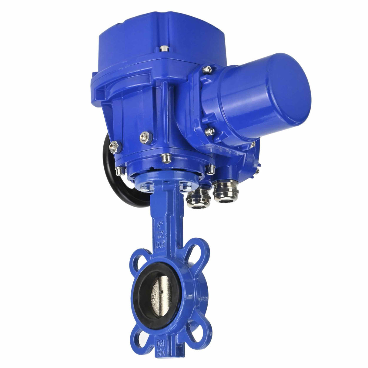 Válvula de mariposa de agua Elephant WBV1332N-2W-Fb-H, material del cuerpo: hierro fundido GGG50, material del disco: acero inoxidable 316L, sello: NBR con actuador eléctrico de 1/4 de vuelta Elephant QT-W (M) EX 380V