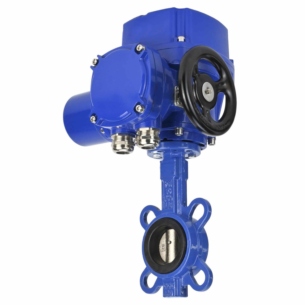 Válvula de mariposa de agua Elephant WBV1332N-2W-Fb-H, material del cuerpo: hierro fundido GGG50, material del disco: acero inoxidable 316L, sello: NBR con actuador eléctrico de 1/4 de vuelta Elephant QT-W (M) EX 380V