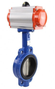 Válvula de mariposa de agua Elephant GGG50-GGG40-EPDM Material del cuerpo: Hierro fundido GGG50, material del disco: Hierro fundido GGG40, sello: EPDM con actuador neumático con resortes de retorno Elephant SA